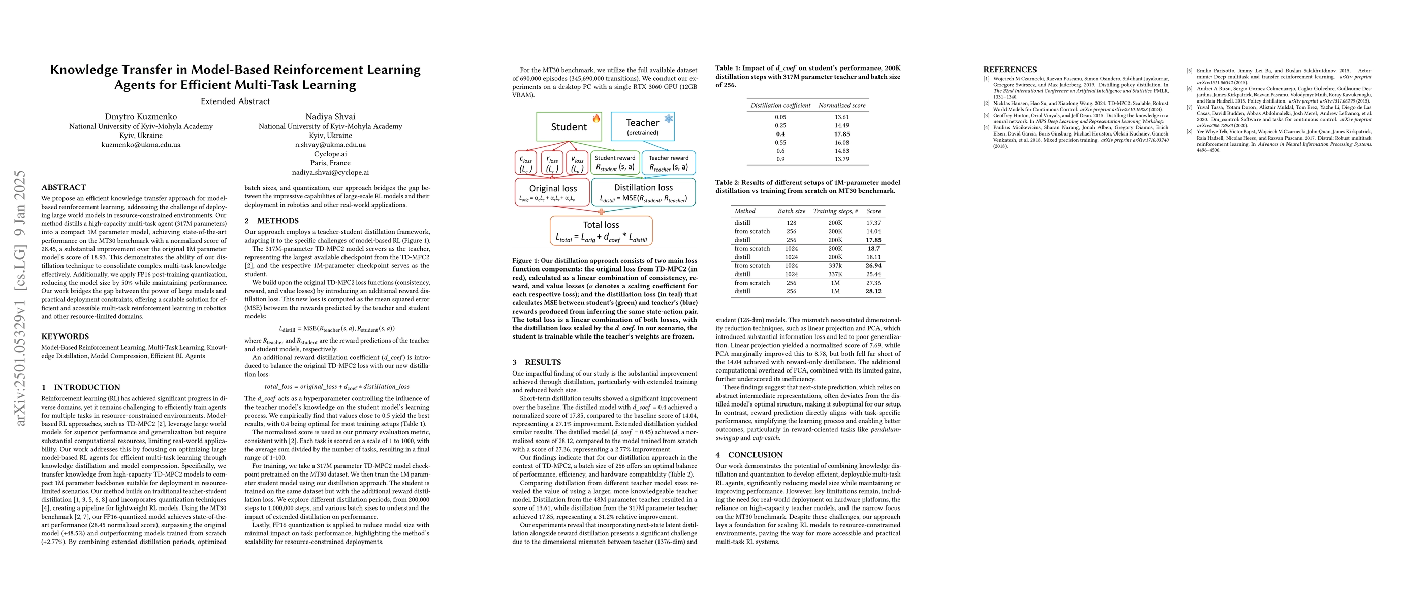 Thumbnail for Knowledge Transfer in Model-Based Reinforcement Learning Agents for
  Efficient Multi-Task Learning