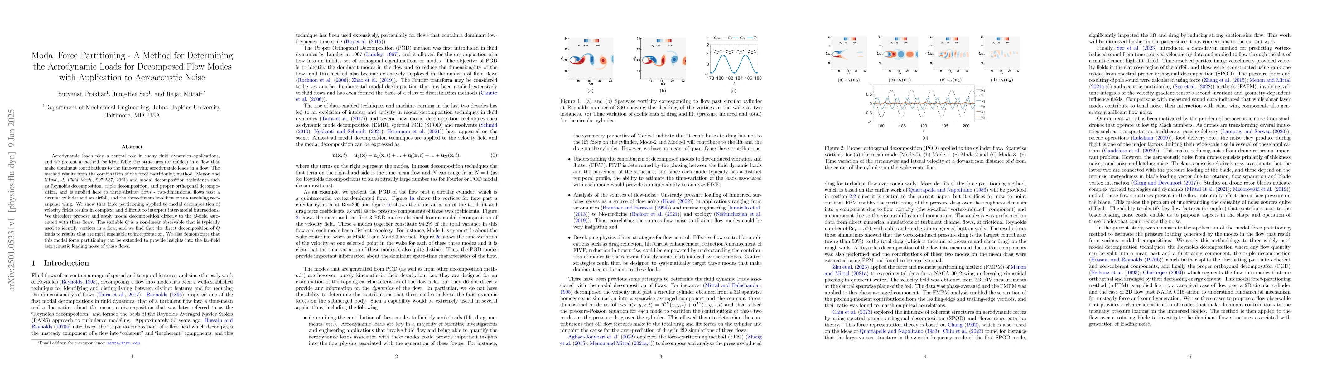 Thumbnail for Modal Force Partitioning -- A Method for Determining the Aerodynamic
  Loads for Decomposed Flow Modes with Application to Aeroacoustic Noise