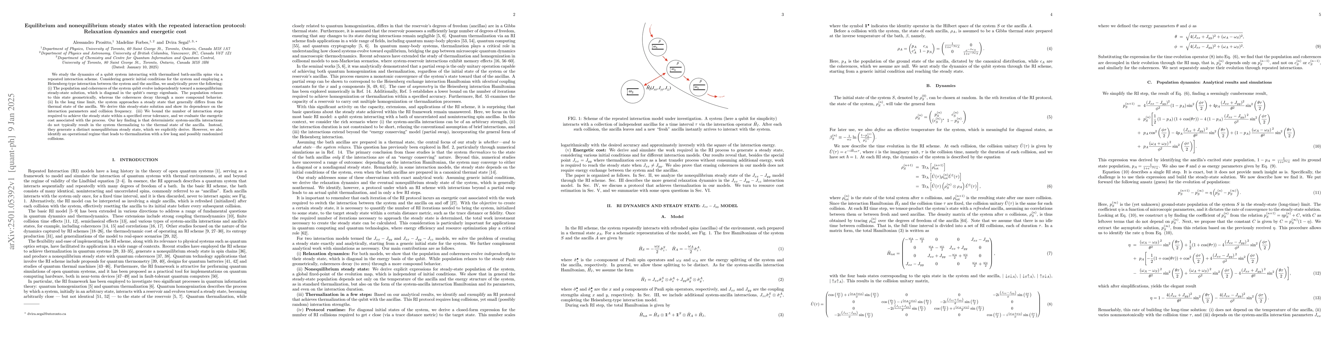 Thumbnail for Equilibrium and nonequilibrium steady states with the repeated
  interaction protocol: Relaxation dynamics and energetic cost