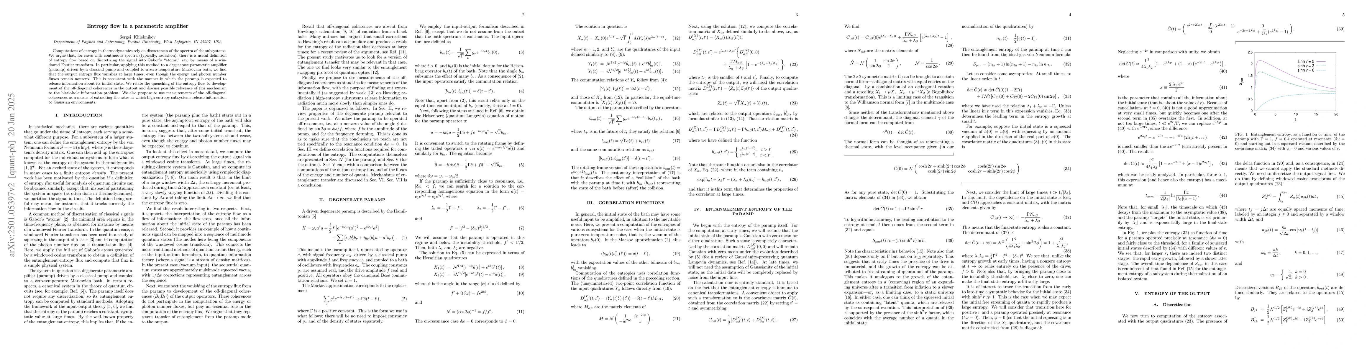 Thumbnail for Entropy flow in a parametric amplifier