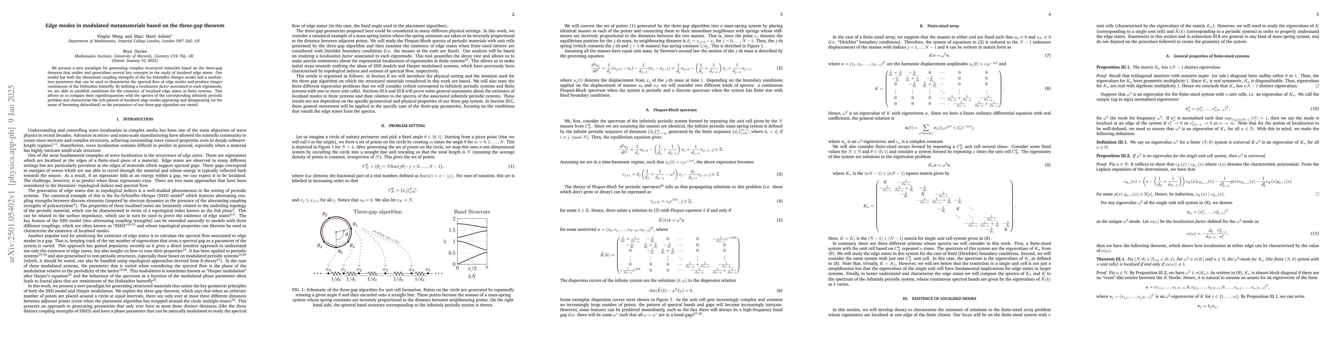 Thumbnail for Edge modes in modulated metamaterials based on the three-gap theorem