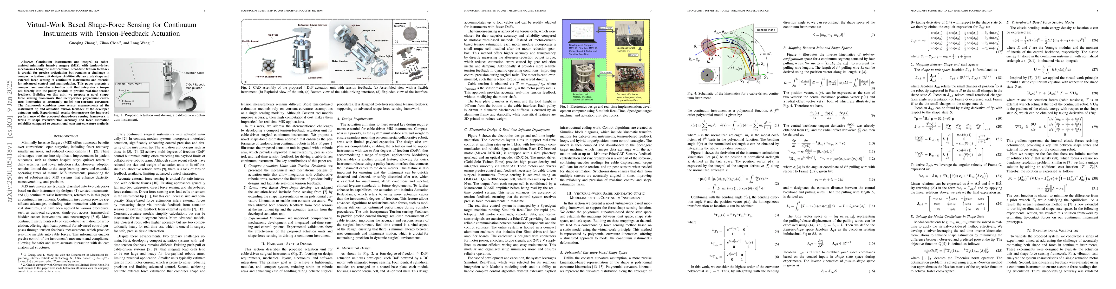 Thumbnail for Virtual-Work Based Shape-Force Sensing for Continuum Instruments with
  Tension-Feedback Actuation