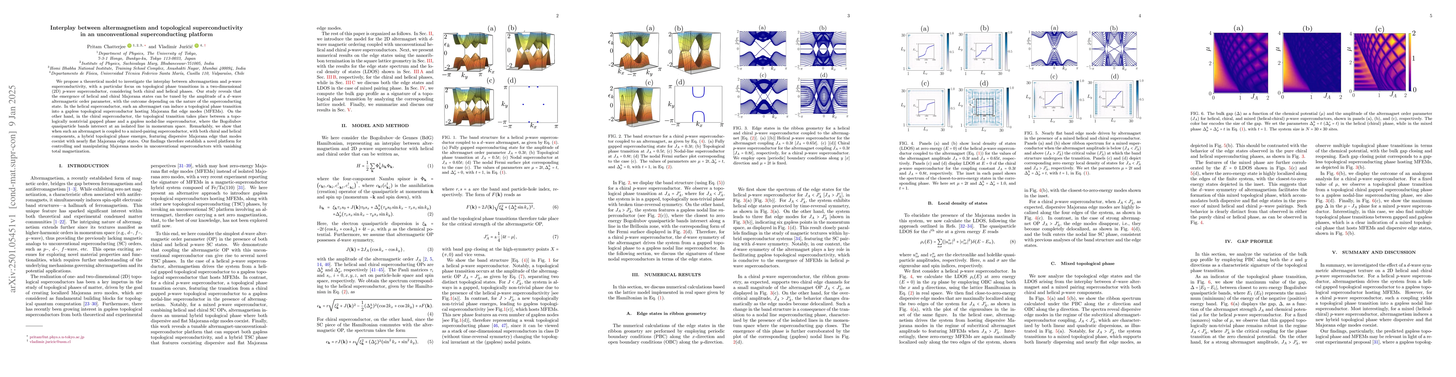 Thumbnail for Interplay between altermagnetism and topological superconductivity in an
  unconventional superconducting platform