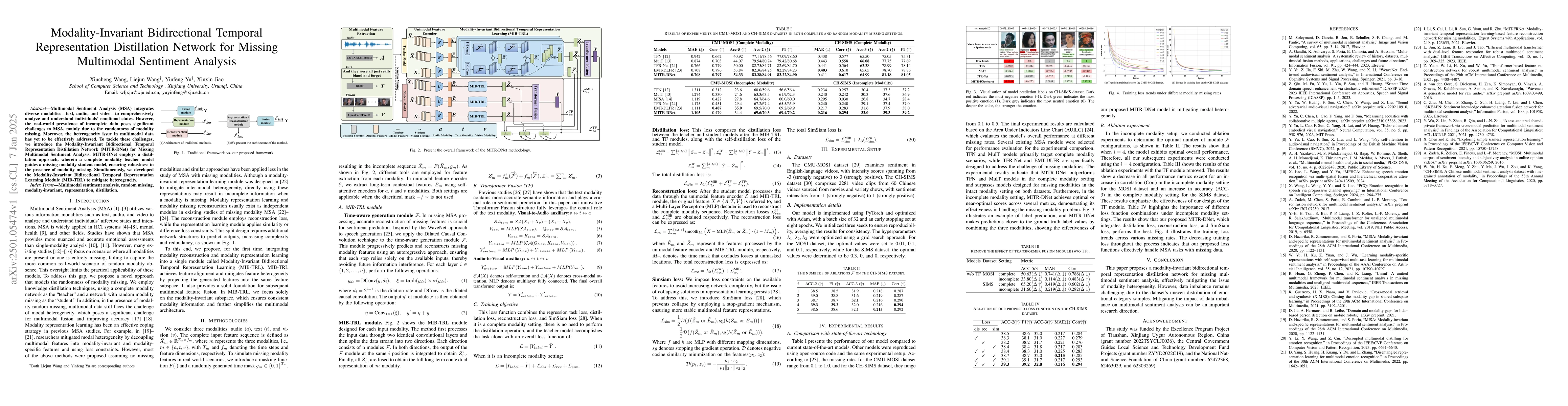Thumbnail for Modality-Invariant Bidirectional Temporal Representation Distillation
  Network for Missing Multimodal Sentiment Analysis