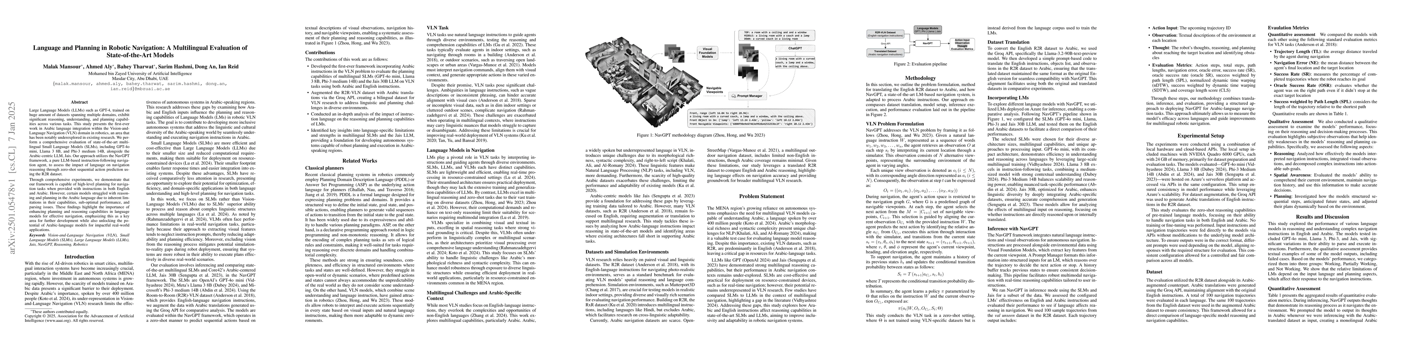 Thumbnail for Language and Planning in Robotic Navigation: A Multilingual Evaluation
  of State-of-the-Art Models