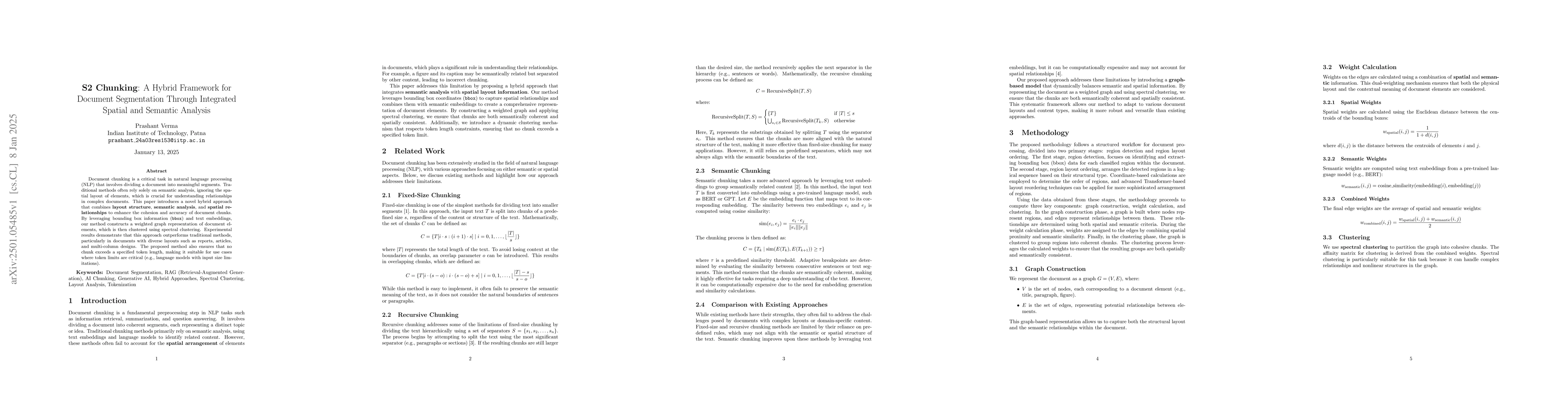 Thumbnail for S2 Chunking: A Hybrid Framework for Document Segmentation Through
  Integrated Spatial and Semantic Analysis