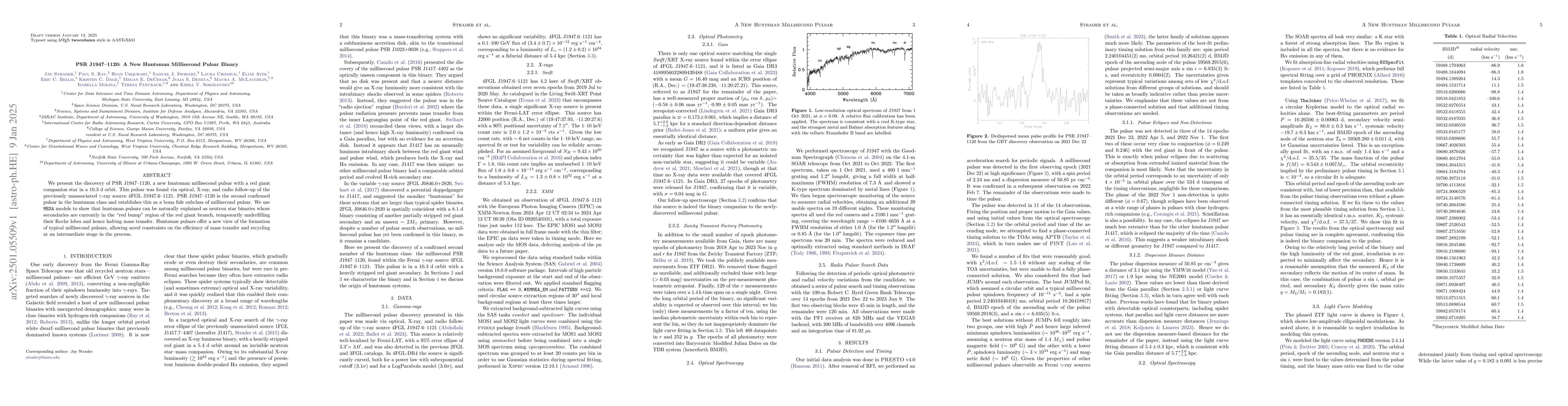 Thumbnail for PSR J1947-1120: A New Huntsman Millisecond Pulsar Binary