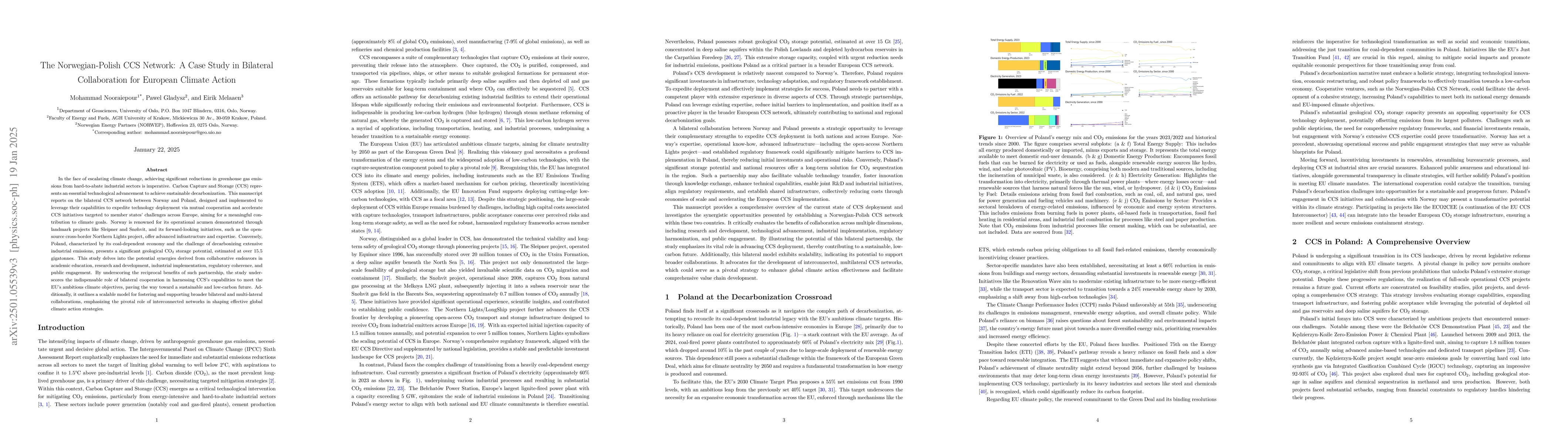 Thumbnail for The Norwegian-Polish CCS Network: A Case Study in Bilateral
  Collaboration for European Climate Action