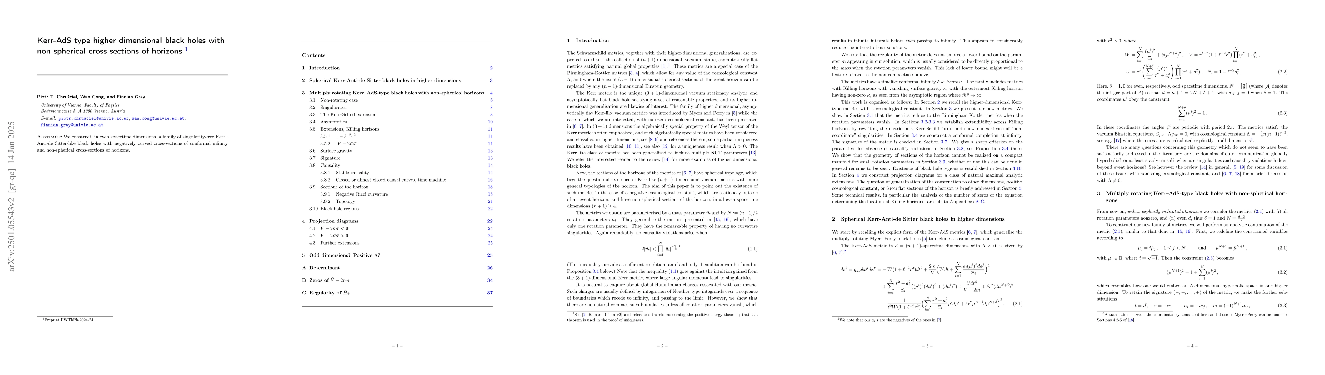 Thumbnail for Kerr-AdS type higher dimensional black holes with non-spherical
  cross-sections of horizons