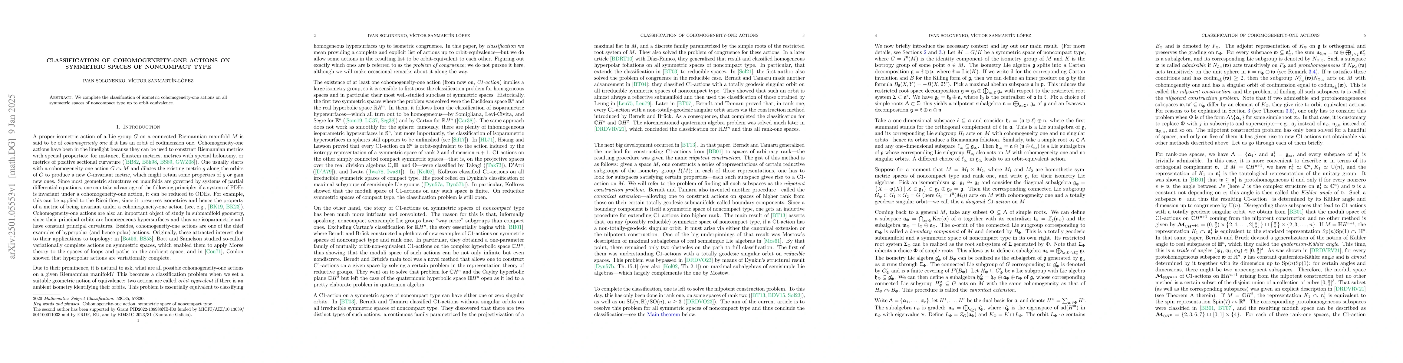 Thumbnail for Classification of cohomogeneity-one actions on symmetric spaces of
  noncompact type