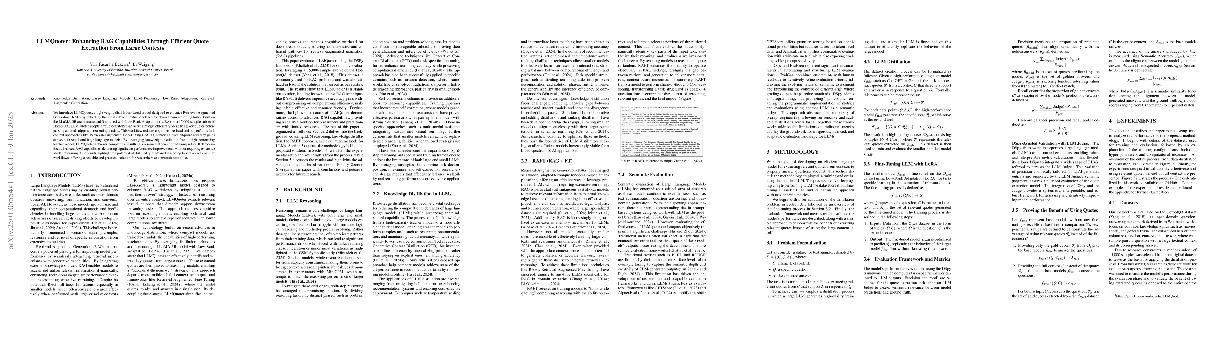 Thumbnail for LLMQuoter: Enhancing RAG Capabilities Through Efficient Quote Extraction
  From Large Contexts