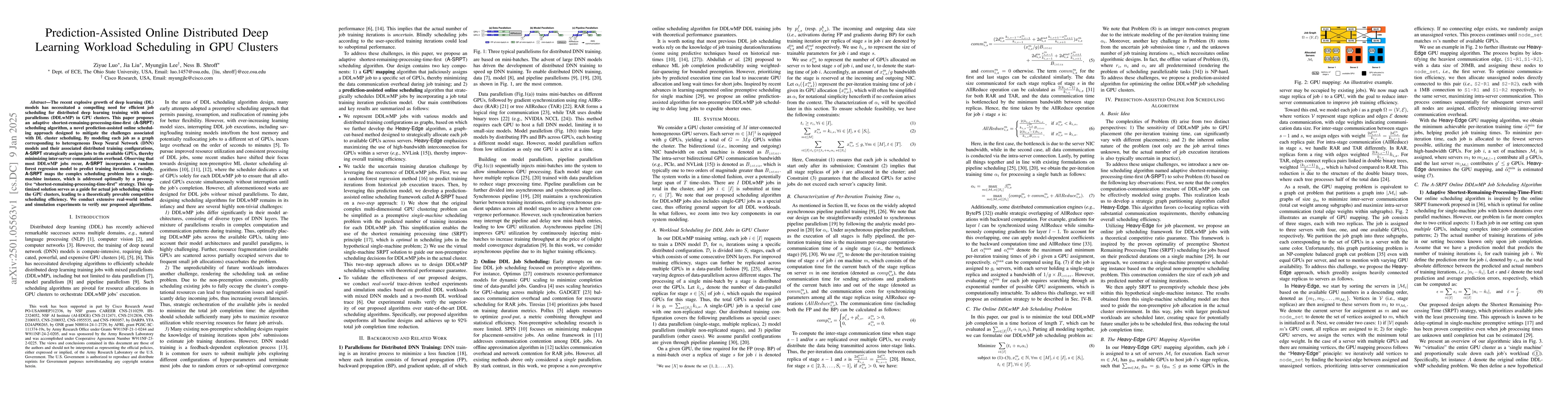 Thumbnail for Prediction-Assisted Online Distributed Deep Learning Workload Scheduling
  in GPU Clusters