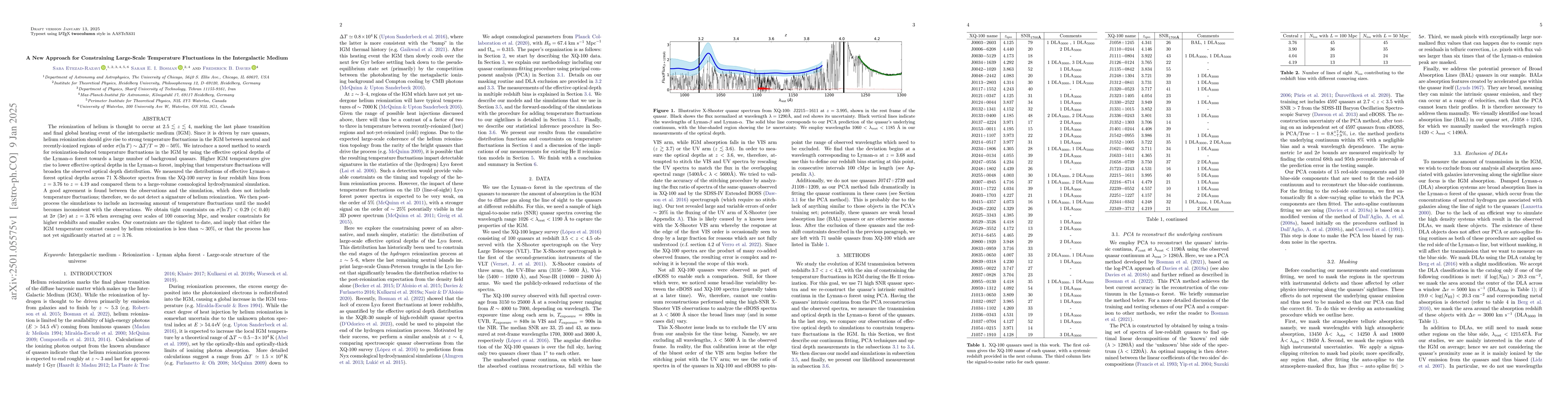 Thumbnail for A New Approach for Constraining Large-Scale Temperature Fluctuations in
  the Intergalactic Medium