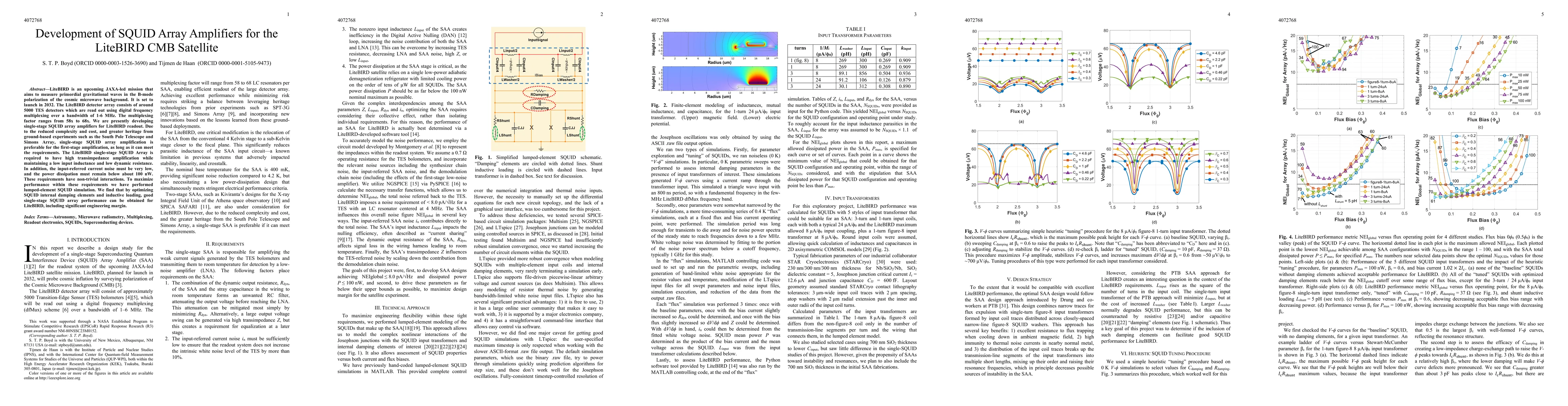 Thumbnail for Development of SQUID Array Amplifiers for the LiteBIRD CMB Satellite