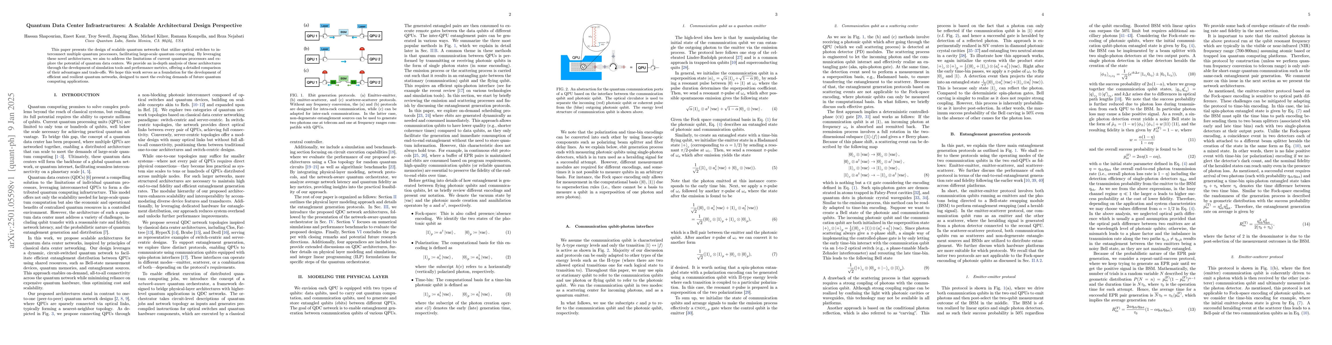 Thumbnail for Quantum Data Center Infrastructures: A Scalable Architectural Design
  Perspective