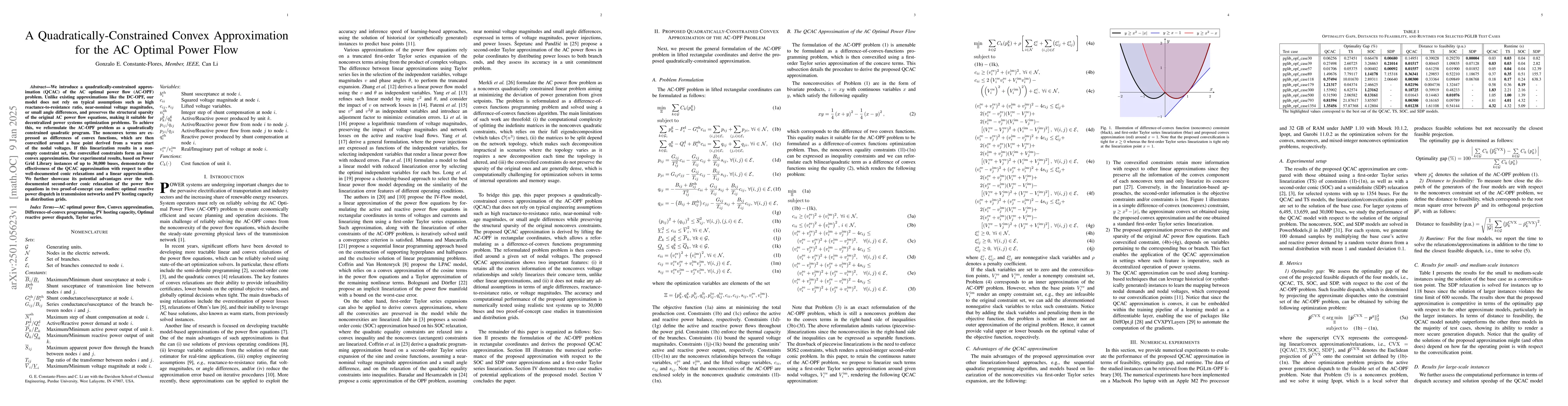 Thumbnail for A Quadratically-Constrained Convex Approximation for the AC Optimal
  Power Flow