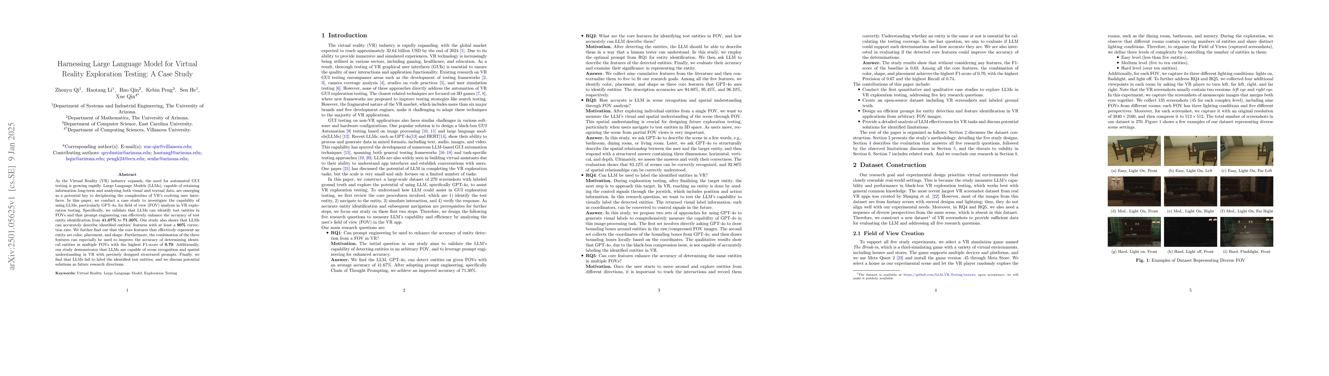 Thumbnail for Harnessing Large Language Model for Virtual Reality Exploration Testing:
  A Case Study
