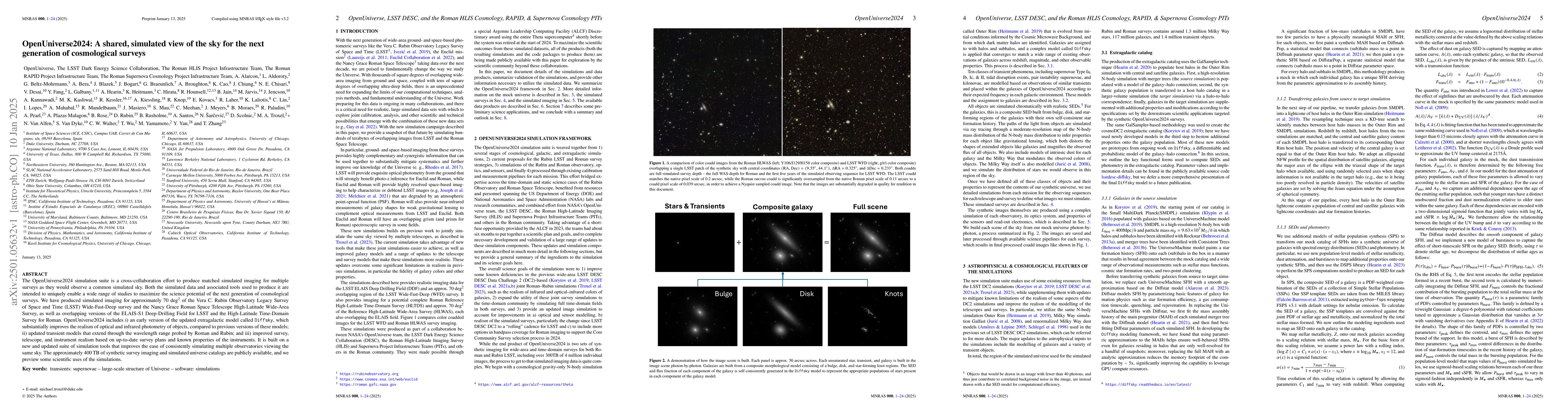 Thumbnail for OpenUniverse2024: A shared, simulated view of the sky for the next
  generation of cosmological surveys