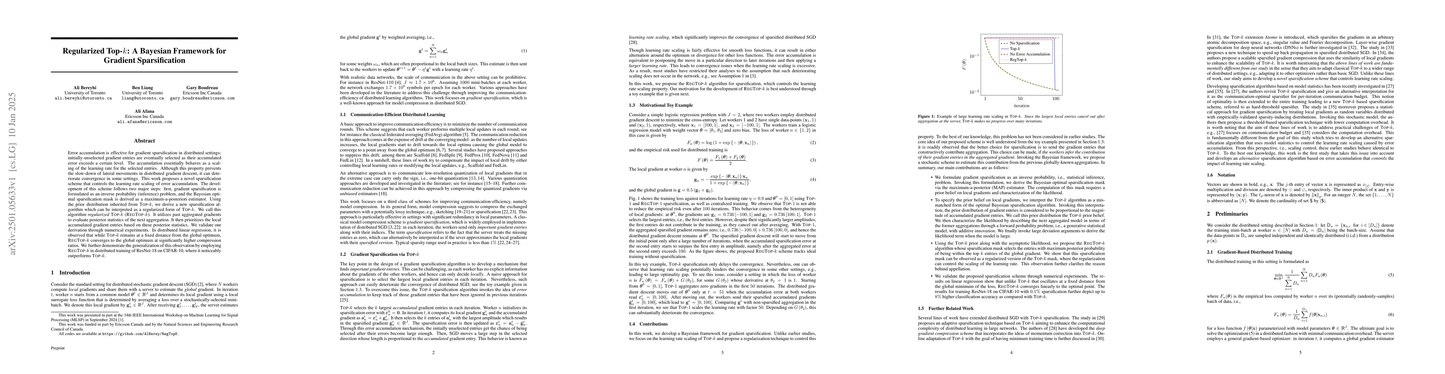 Thumbnail for Regularized Top-$k$: A Bayesian Framework for Gradient Sparsification
