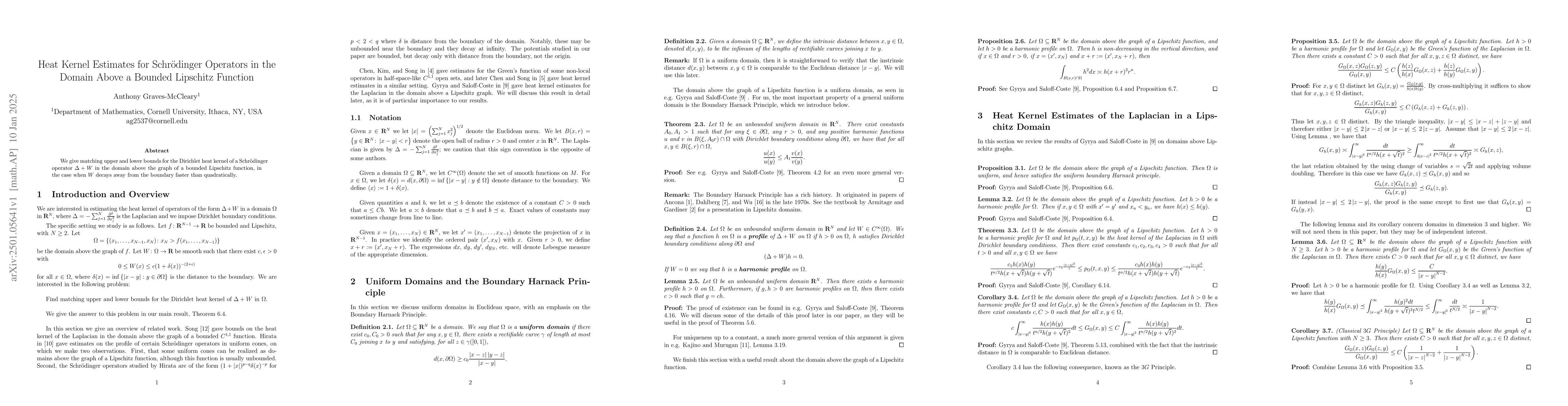 Thumbnail for Heat Kernel Estimates for Schrödinger Operators in the Domain Above a
  Bounded Lipschitz Function