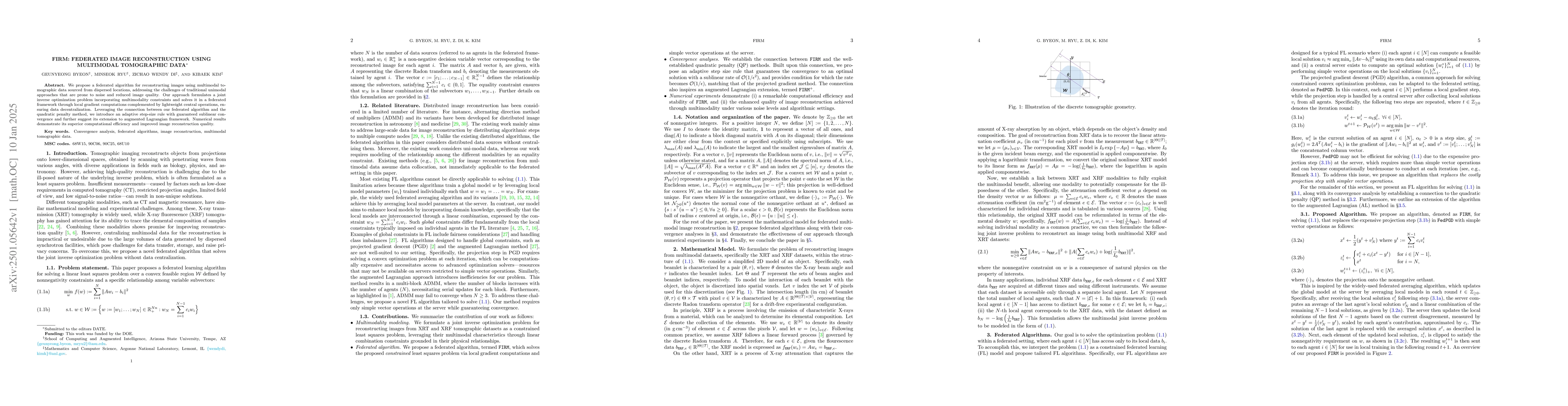 Thumbnail for FIRM: Federated Image Reconstruction using Multimodal Tomographic Data