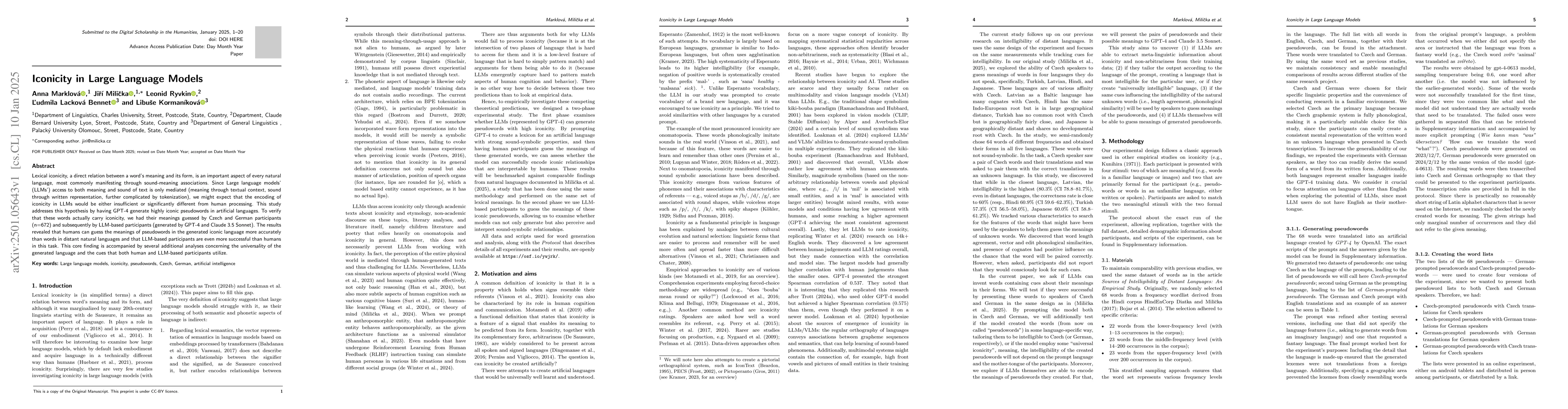 Thumbnail for Iconicity in Large Language Models