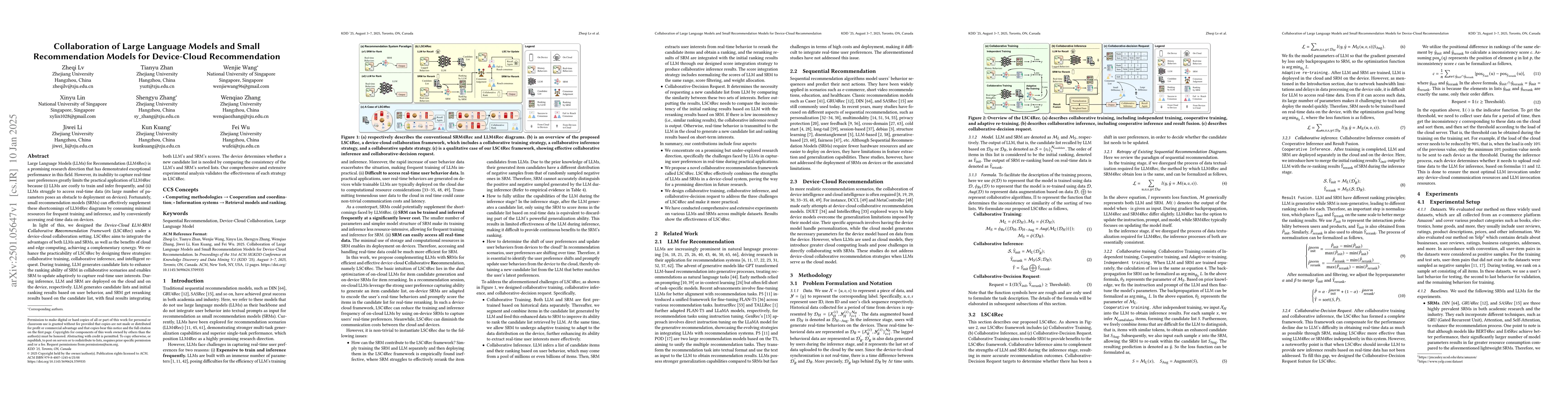 Thumbnail for Collaboration of Large Language Models and Small Recommendation Models
  for Device-Cloud Recommendation