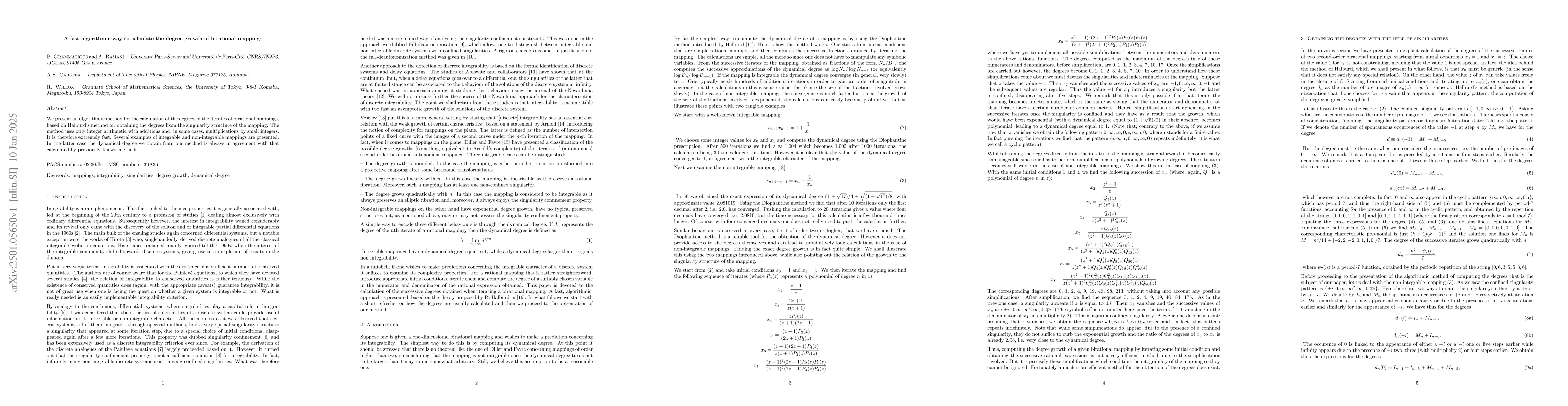 Thumbnail for A fast algorithmic way to calculate the degree growth of birational
  mappings