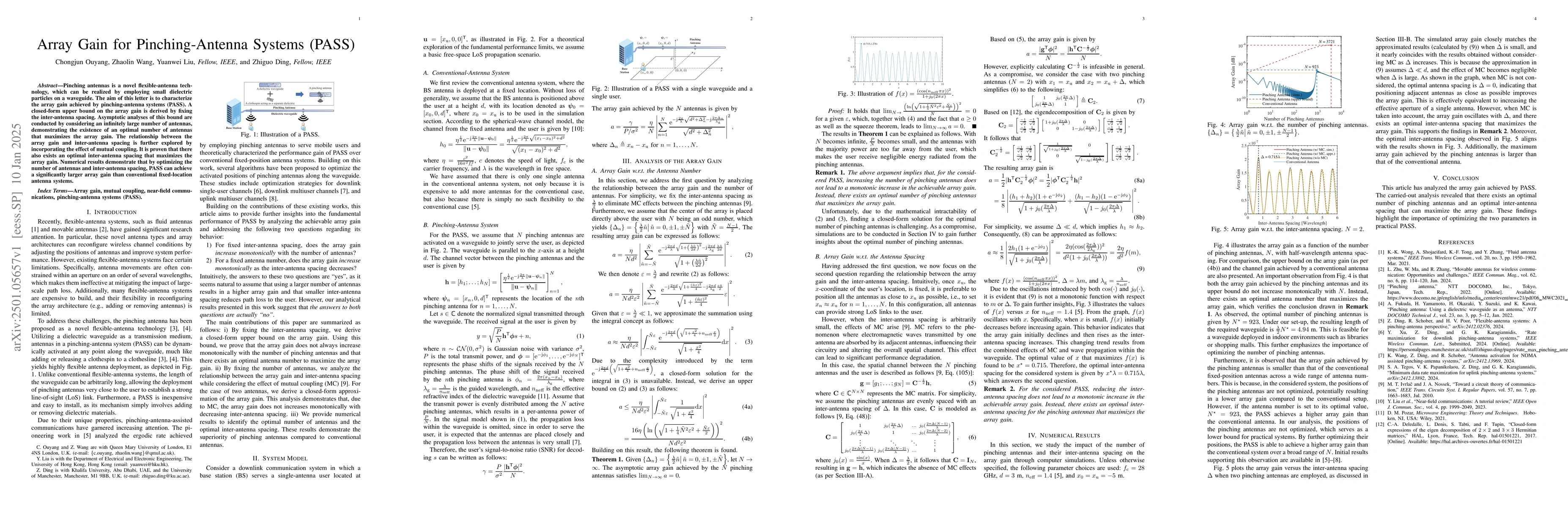 Thumbnail for Array Gain for Pinching-Antenna Systems (PASS)