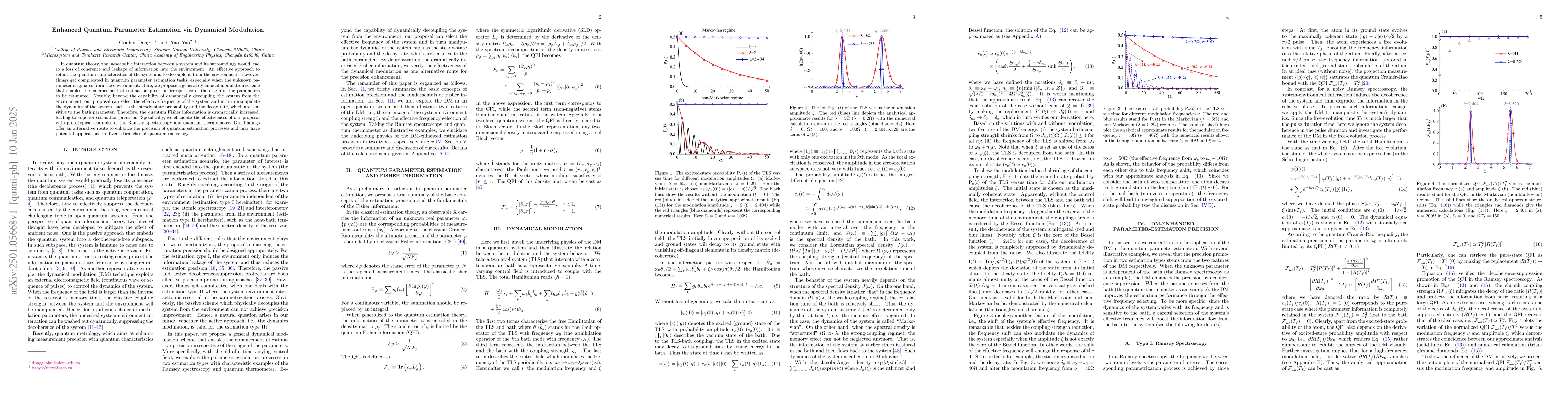 Thumbnail for Enhanced Quantum Parameter Estimation via Dynamical Modulation