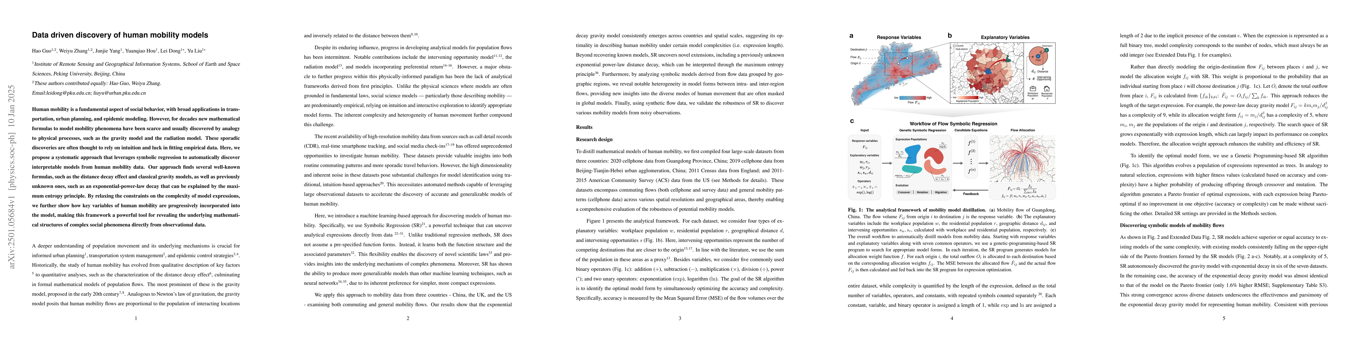 Thumbnail for Data driven discovery of human mobility models