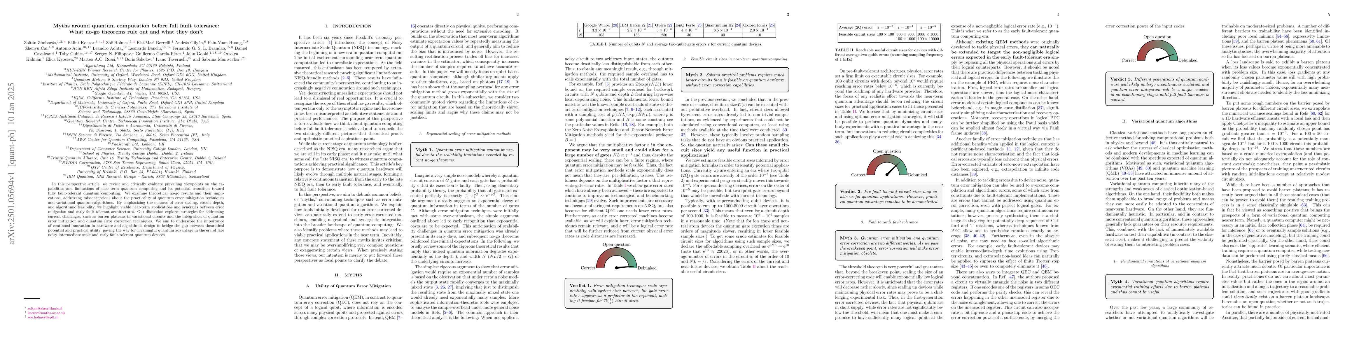 Thumbnail for Myths around quantum computation before full fault tolerance: What no-go
  theorems rule out and what they don't