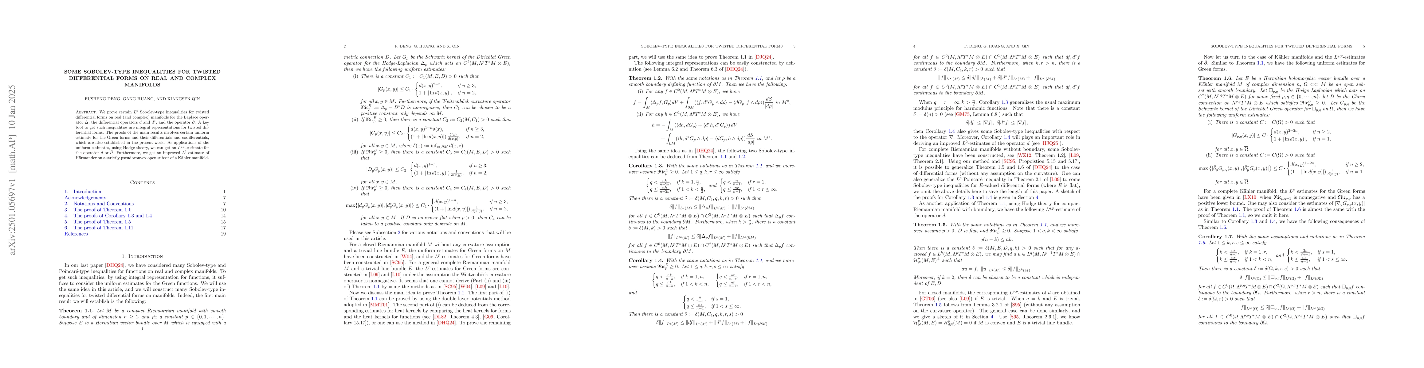 Thumbnail for Some Sobolev-type inequalities for twisted differential forms on real
  and complex manifolds