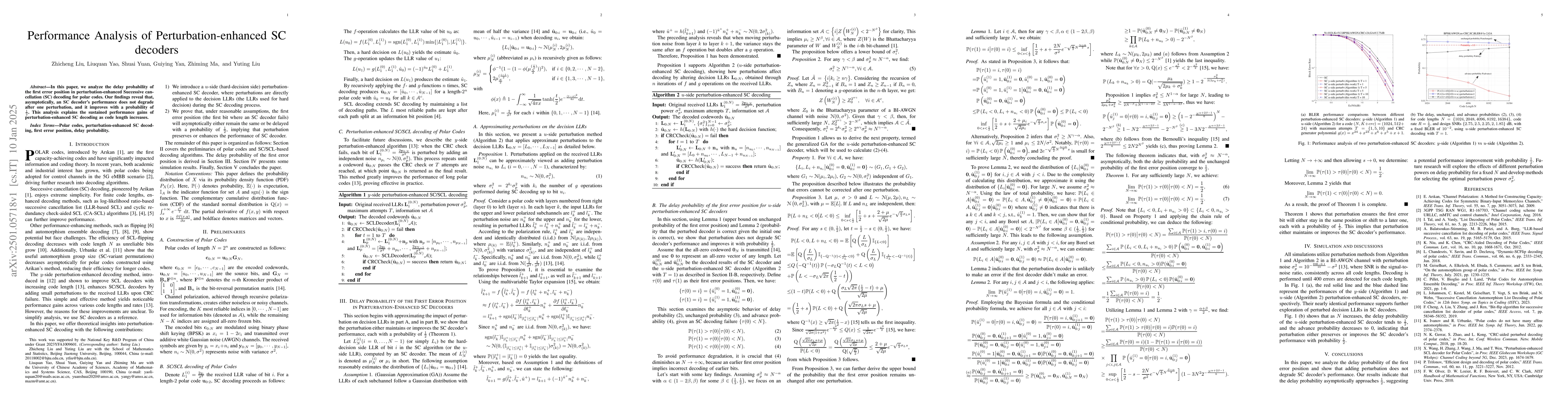 Thumbnail for Performance Analysis of Perturbation-enhanced SC decoders