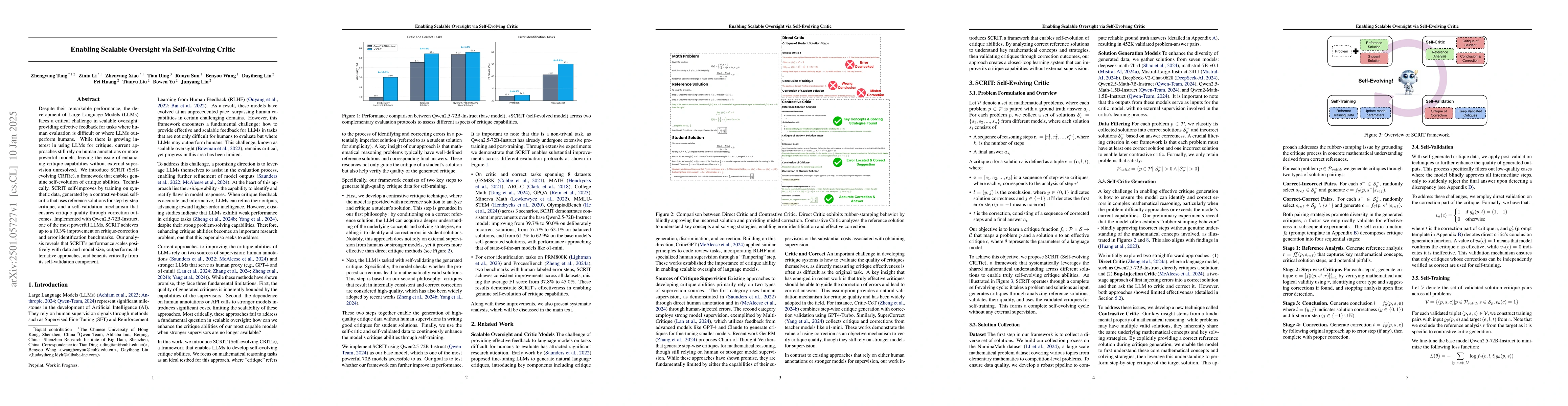 Thumbnail for Enabling Scalable Oversight via Self-Evolving Critic