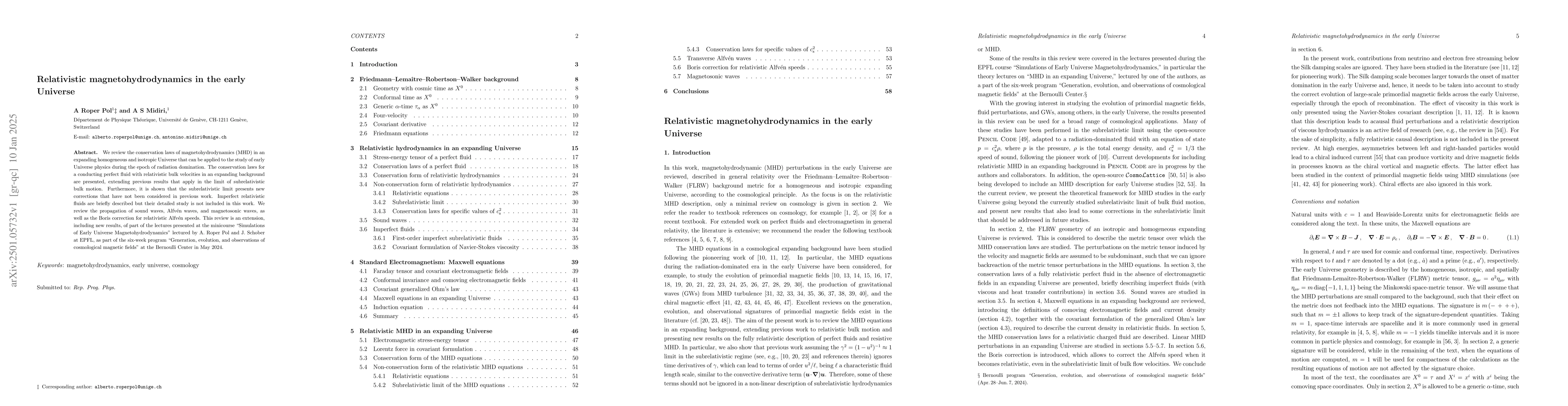 Thumbnail for Relativistic magnetohydrodynamics in the early Universe