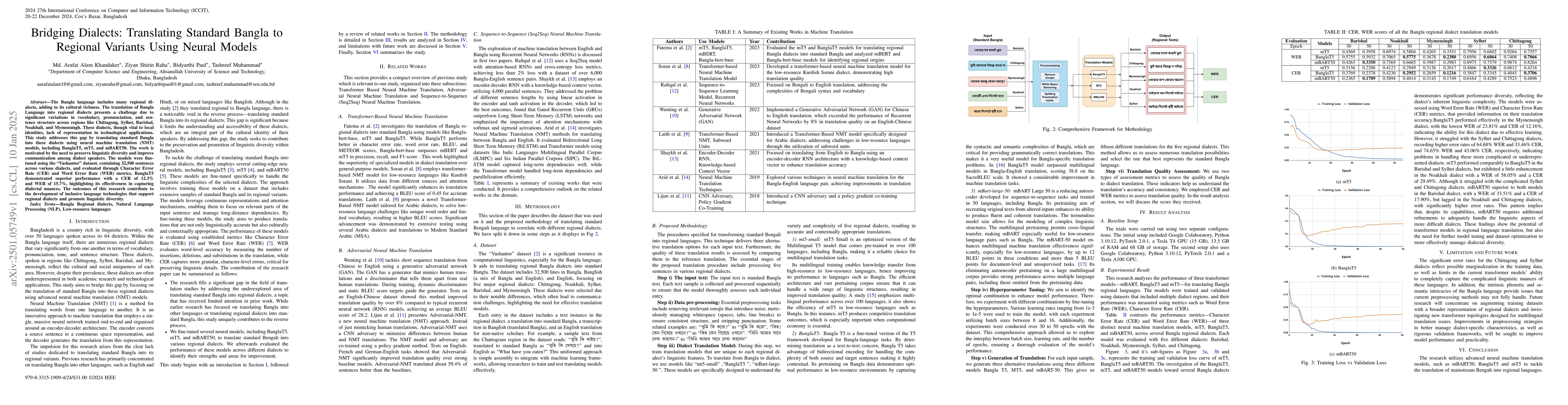 Thumbnail for Bridging Dialects: Translating Standard Bangla to Regional Variants
  Using Neural Models