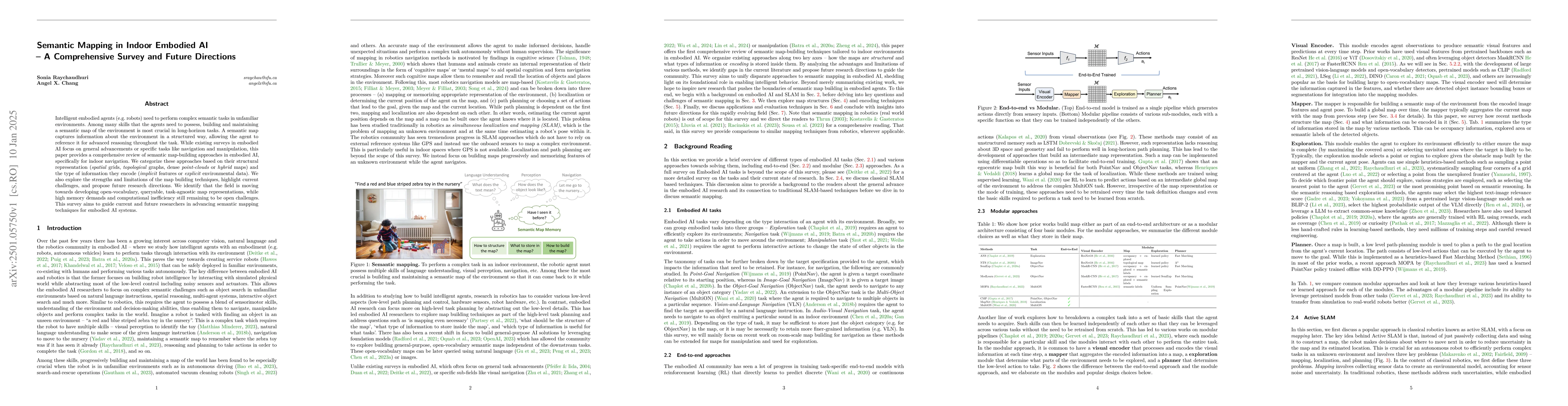 Thumbnail for Semantic Mapping in Indoor Embodied AI -- A Comprehensive Survey and
  Future Directions