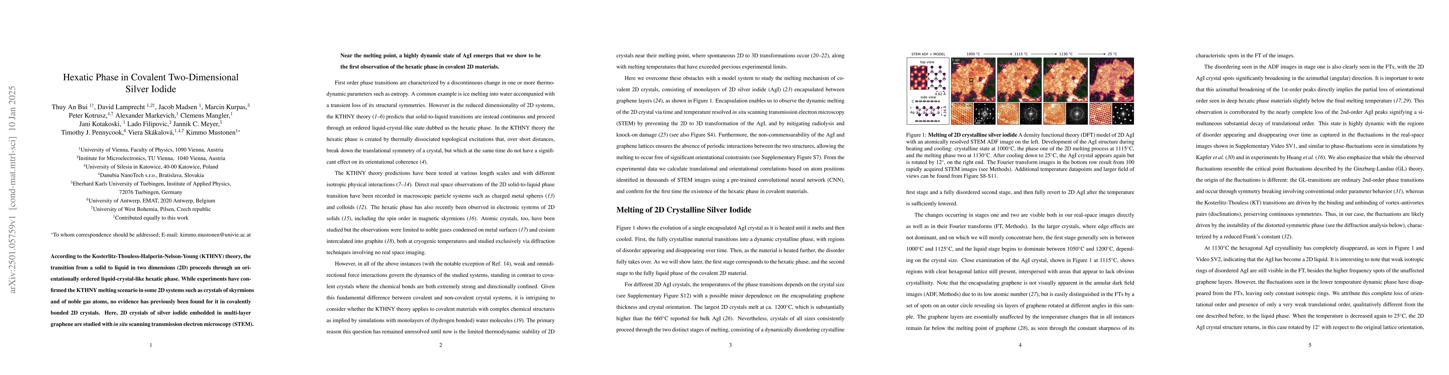Thumbnail for Hexatic Phase in Covalent Two-Dimensional Silver Iodide