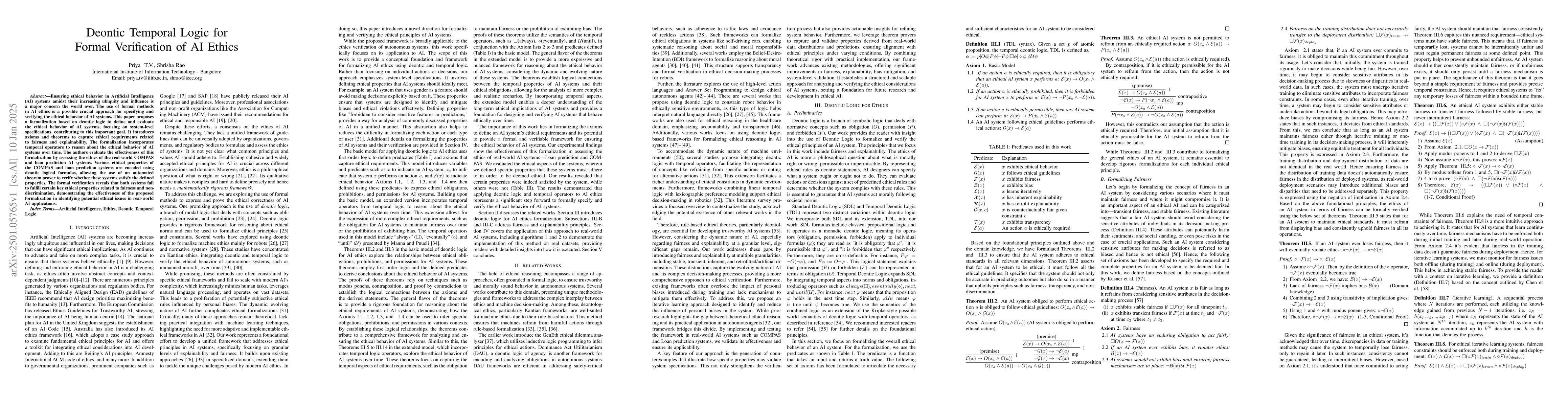 Thumbnail for Deontic Temporal Logic for Formal Verification of AI Ethics