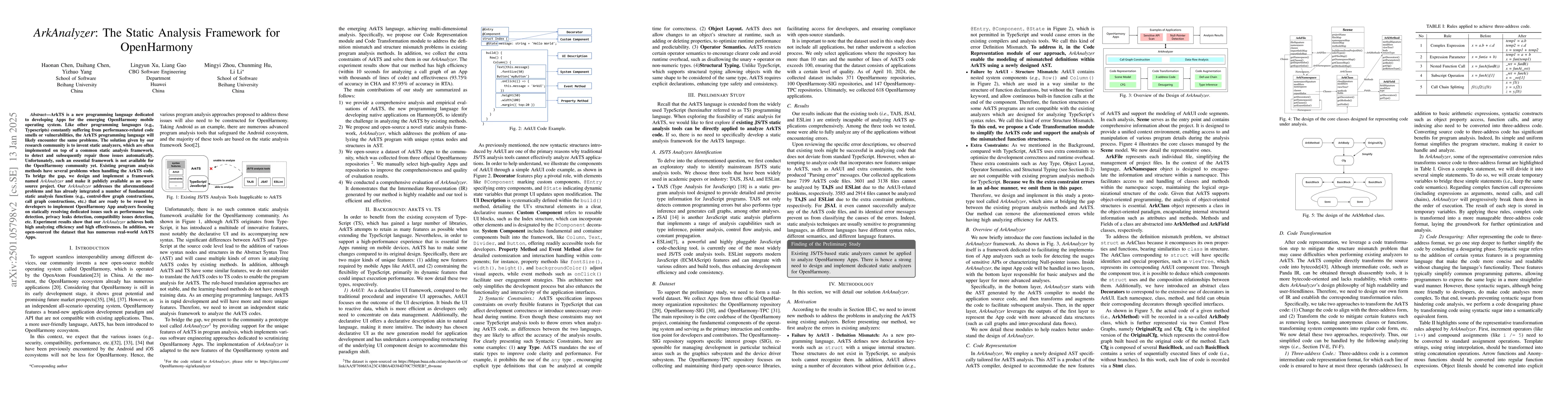 Thumbnail for ArkAnalyzer: The Static Analysis Framework for OpenHarmony