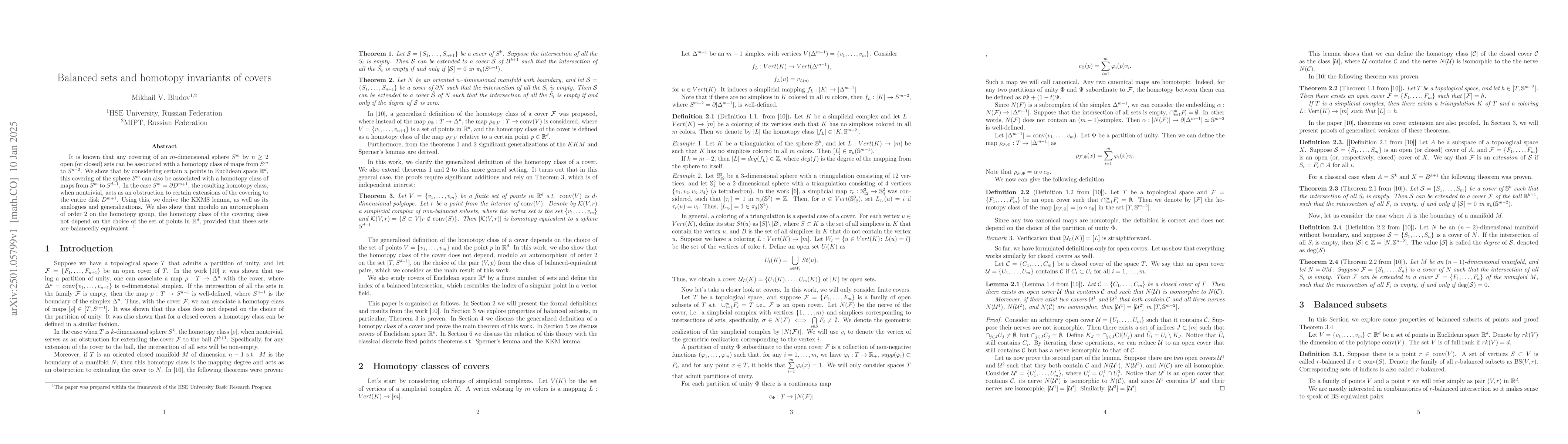 Thumbnail for Balanced sets and homotopy invariants of covers