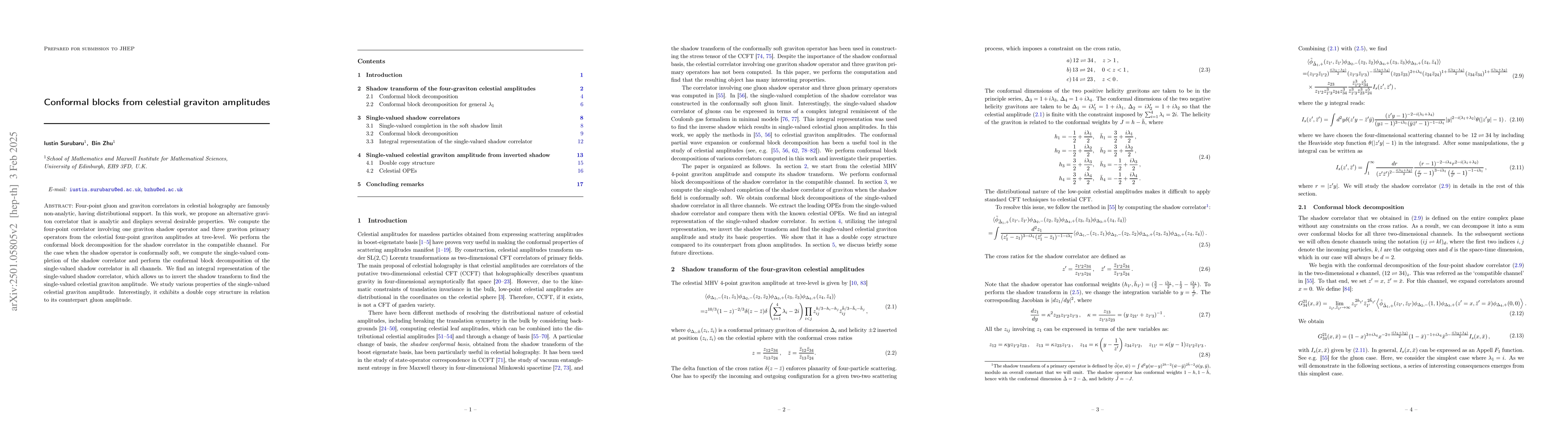 Thumbnail for Conformal blocks from celestial graviton amplitudes
