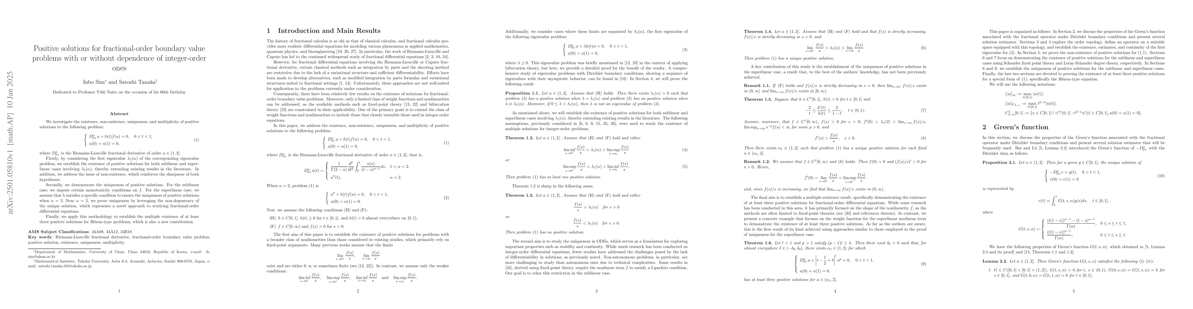 Thumbnail for Positive solutions for fractional-order boundary value problems with or
  without dependence of integer-order ones
