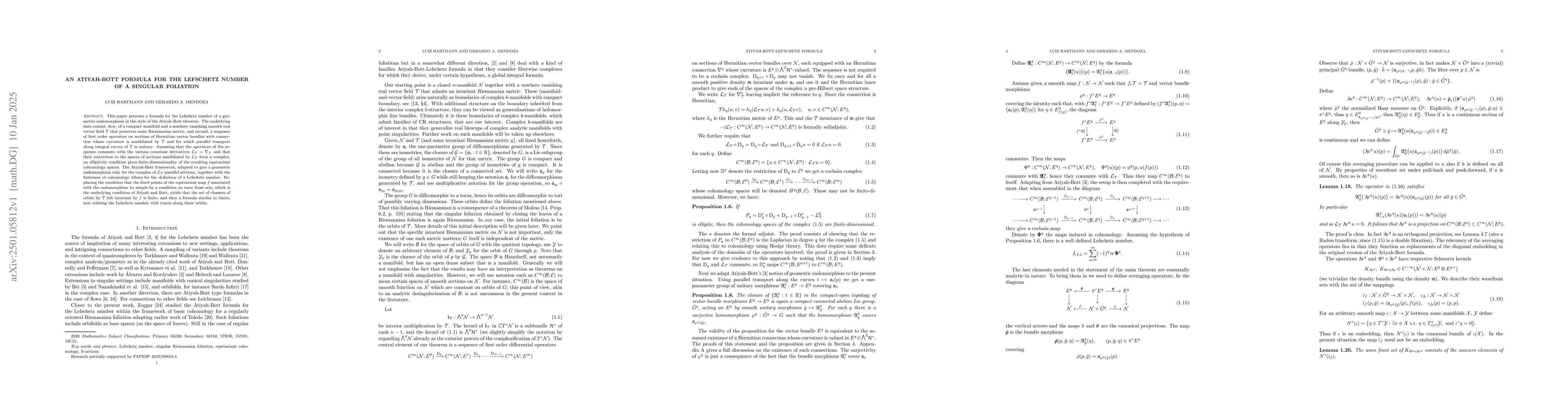 Thumbnail for An Atiyah-Bott formula for the Lefschetz number of a singular foliation