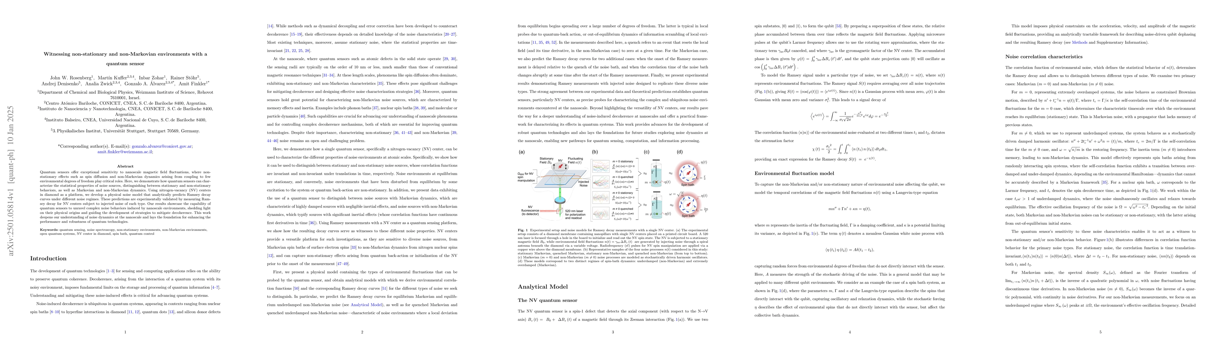 Thumbnail for Witnessing non-stationary and non-Markovian environments with a quantum
  sensor