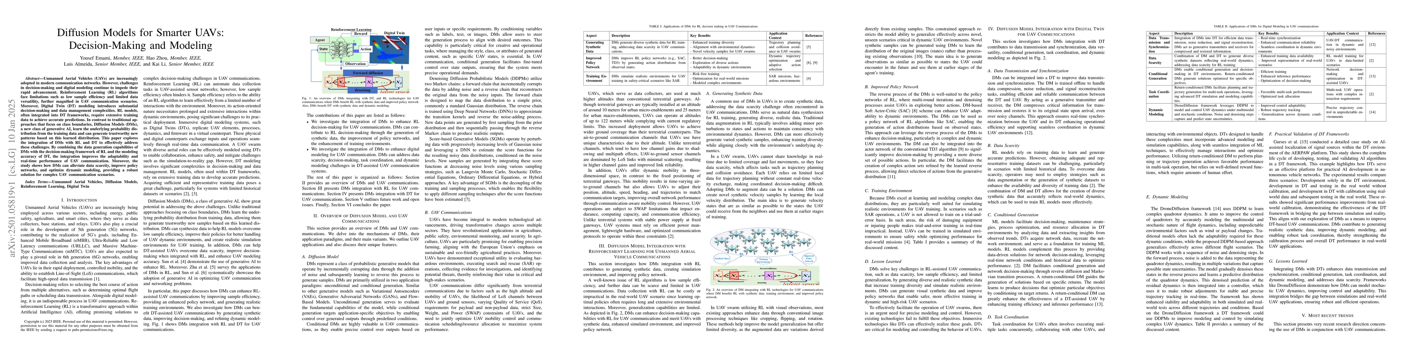 Thumbnail for Diffusion Models for Smarter UAVs: Decision-Making and Modeling