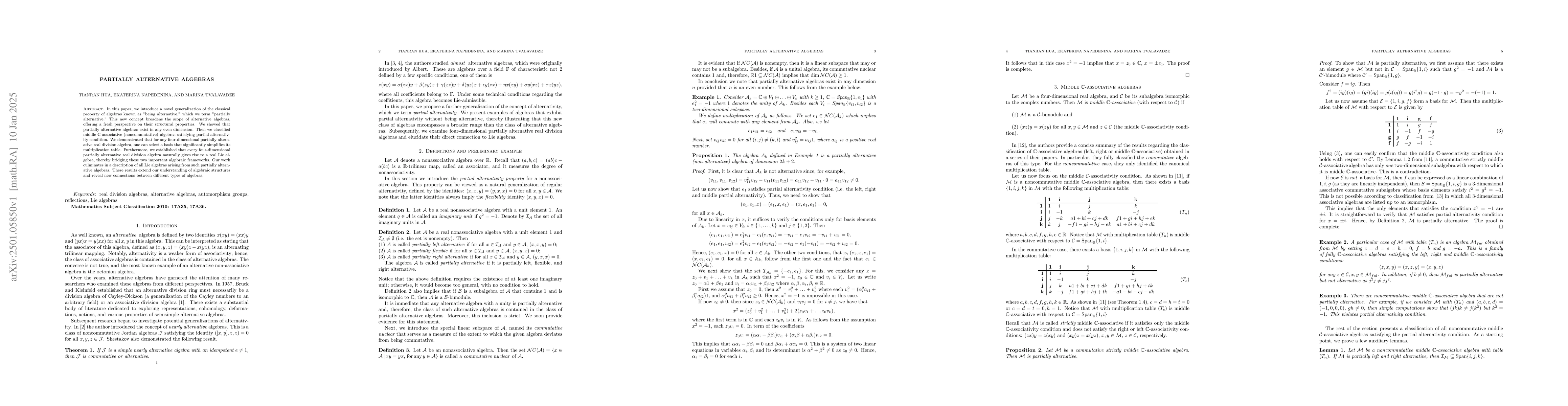 Thumbnail for Partially Alternative Algebras