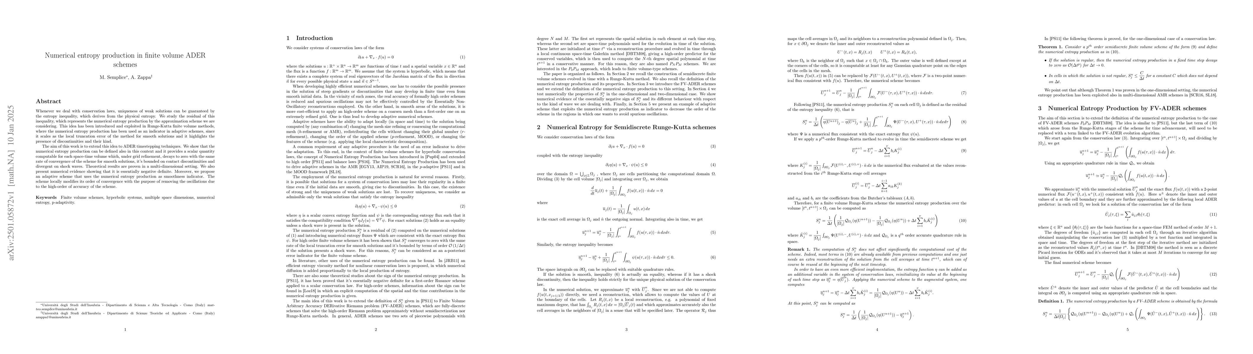 Thumbnail for Numerical entropy production in finite volume ADER schemes