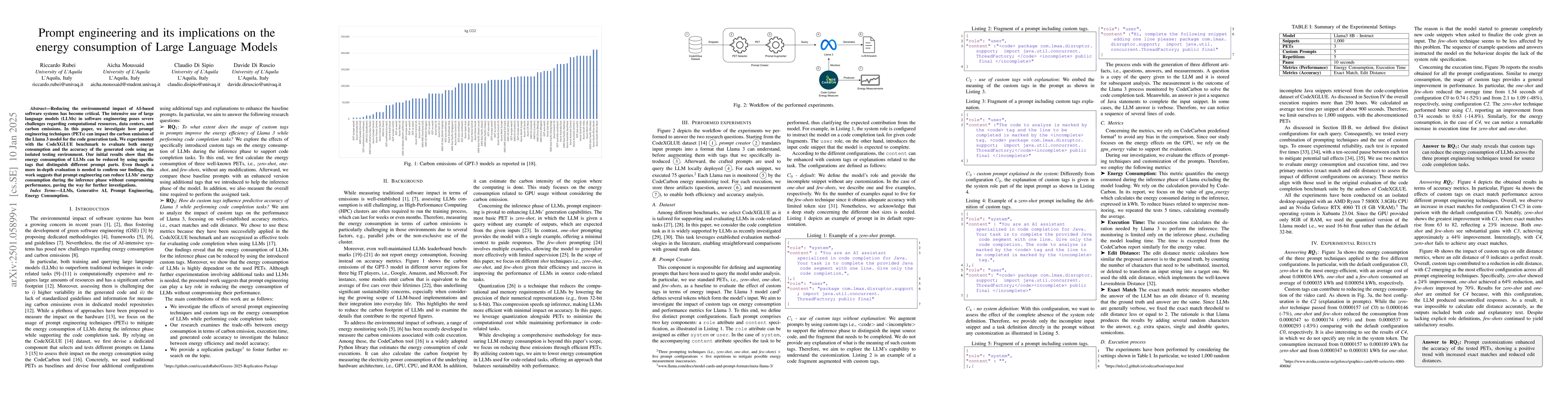 Thumbnail for Prompt engineering and its implications on the energy consumption of
  Large Language Models